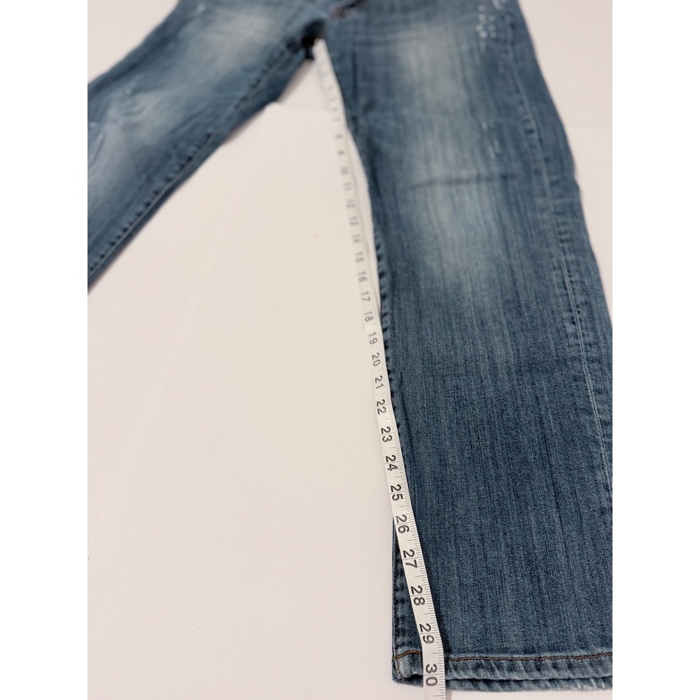 Lucky Brand 221 Original Straight Jeans Blue Distressed Paint Splatter 32x32 - Picture 9 of 10